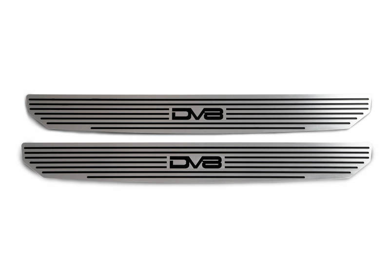 Jeep Wrangler Sill Plates - Front - DV8 Offroad - DV8 Logo - Black - `18-`27